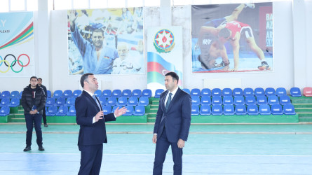 Rayon İcra Hakimiyyətinin başçısı Orxan Mürsəlov Göyçay Olimpiya İdman Kompleksində olub