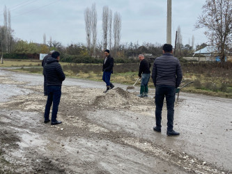 Göyçay rayonunda yolların cari və əsaslı təmir işləri davam edir