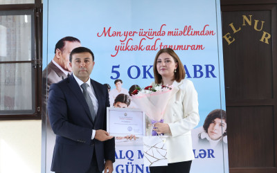 Göyçayda 5 oktyabr - Beynəlxalq Müəllimlər Günü şəhid Elnur Əliyevin evində qeyd olunub