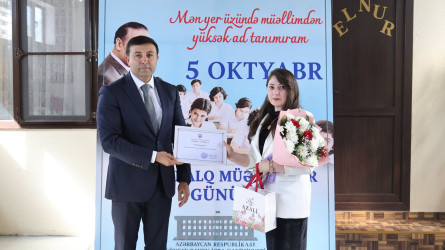 Göyçayda 5 oktyabr - Beynəlxalq Müəllimlər Günü şəhid Elnur Əliyevin evində qeyd olunub