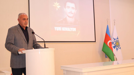 Göyçayda Azərbaycanın Milli Qəhrəmanı Yuri Kovalyovun xatirəsinə həsr edilmiş tədbir keçirilib