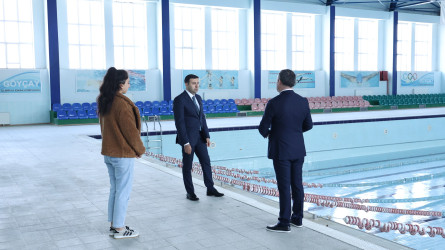 Rayon İcra Hakimiyyətinin başçısı Orxan Mürsəlov Göyçay Olimpiya İdman Kompleksində olub