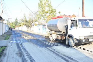 Göyçay şəhərində yolların və səkilərin əsaslı təmiri işləri davam etdirilir