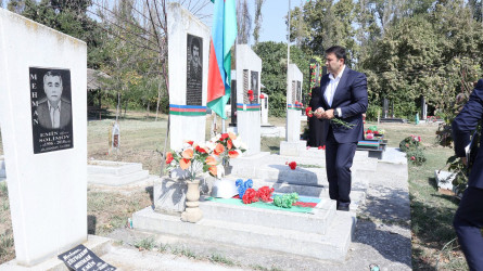Göyçayda torpaqlarımızın azadlığı uğrunda canından keçən şəhidlərin məzarları ziyarət olunub