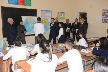 Rayon İcra Hakimiyyətinin başçısı Orxan Mürsəlov Kürdşaban kənd məktəbində müəllim və şagirdlərlə görüşüb