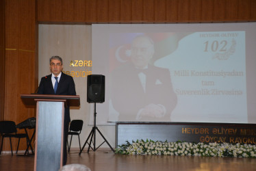 Azərbaycan xalqının Ümummilli lideri Heydər Əliyevin anadan olmasının 102 illiyi ilə əlaqədar  “Konstitusiya və Suverenlik İli” çərçivəsində “Milli Konstitusiyadan tam Suverenlik Zirvəsinə” mövzusunda ümumrayon müşavirəsi keçirilib