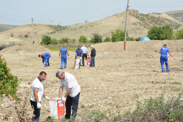 Göyçay rayonunun Qarabaqqal kəndi ərazisində “Yaşıl dünya naminə həmrəylik ili” çərçivəsində təmizlik aksiyası keçirilib