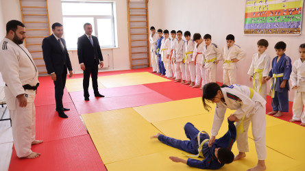 Rayon İcra Hakimiyyətinin başçısı Orxan Mürsəlov Göyçay Olimpiya İdman Kompleksində olub