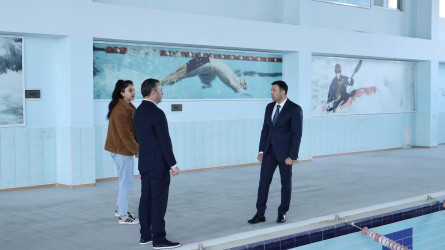 Rayon İcra Hakimiyyətinin başçısı Orxan Mürsəlov Göyçay Olimpiya İdman Kompleksində olub