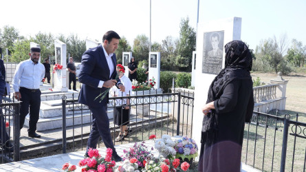 Göyçayda torpaqlarımızın azadlığı uğrunda canından keçən şəhidlərin məzarları ziyarət olunub