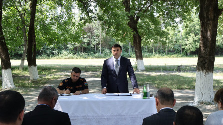 Göyçay Rayon İcra Hakimiyyətinin başçısı Orxan Mürsəlov Qaraxıdır kəndində səyyar qəbul keçirib