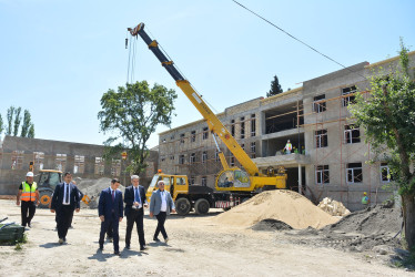 Göyçay rayonunda təhsil müəssisələrində aparılan tikinti və təmir işlərinə baxış keçirilib
