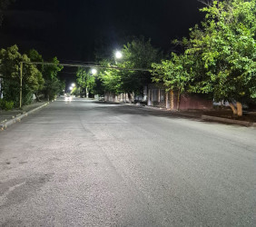 Göyçay şəhərində Nizami və Füzuli küçələrinin işıqlandırılması təmin edilib