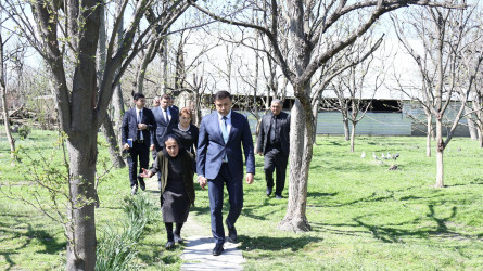 Göyçay Rayon İcra Hakimiyyətinin başçısı Orxan Mürsəlov Birinci Qarabağ müharibəsinin şəhidi Dəyanət Beydullayevin anası Xəzangül Beydullayevanı ziyarət edib