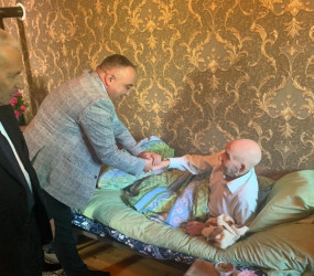 Göyçayda Böyük Vətən müharibəsi iştirakçısı ziyarət olunub