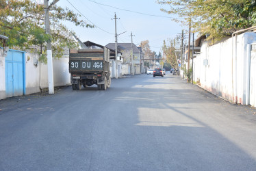 Göyçay şəhərində yolların və səkilərin əsaslı təmiri işləri davam etdirilir