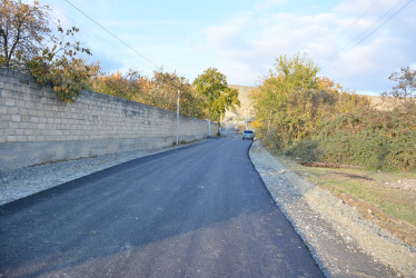 Göyçay şəhər Heydər Əliyev prospektində dalanlara yeni asfalt örtüyü vurulub