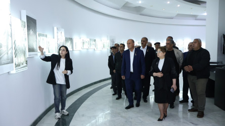 Göyçay Rayon İcra Hakimiyyətinin başçısı Orxan Mürsəlov Çernobıl Atom Elektrik Stansiyasında baş vermiş qəzanın 40-cı ildönümü münasibətilə qəza iştirakçıları ilə görüşüb