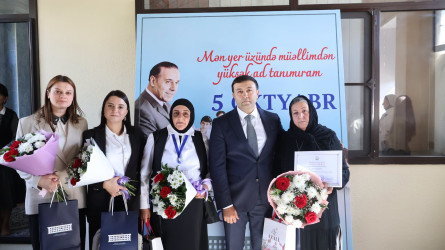 Göyçayda 5 oktyabr - Beynəlxalq Müəllimlər Günü şəhid Elnur Əliyevin evində qeyd olunub
