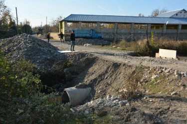 Göyçay rayonunda Çayarxı kəndinin mərkəzi yolunun əsaslı təmiri işlərinə başlanılıb