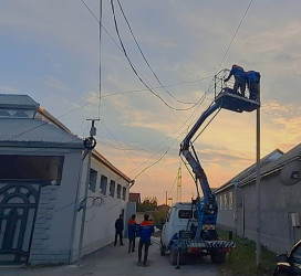 Göyçay rayonunun yaşayış məntəqələrində elektrik təsərrüfatı yenidən qurulur