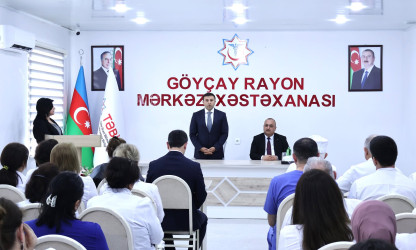 Rayon İcra Hakimiyyətinin başçısı Orxan Mürsəlov 17 İyun - Tibb İşçilərinin Peşə Bayramı Günü münasibətilə “Göyçay Rayon Mərkəzi Xəstəxanası” publik hüquqi şəxsin tibbi işçilərini təbrik edib