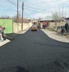 Göyçay şəhərində Zakir Nəcəfov küçəsinə yeni asfalt örtüyü çəkilib