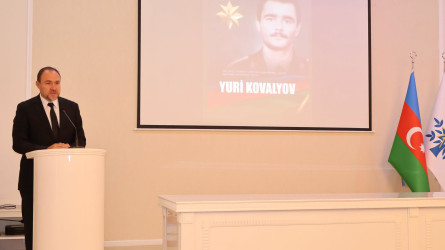 Göyçayda Azərbaycanın Milli Qəhrəmanı Yuri Kovalyovun xatirəsinə həsr edilmiş tədbir keçirilib