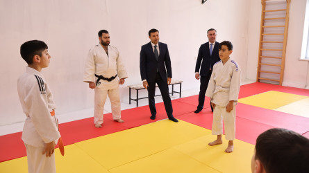 Rayon İcra Hakimiyyətinin başçısı Orxan Mürsəlov Göyçay Olimpiya İdman Kompleksində olub