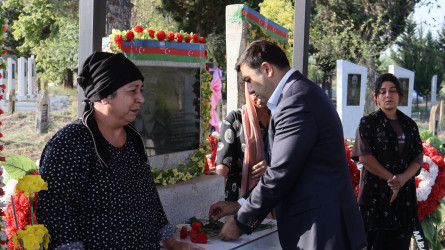 Rayon İcra Hakimiyyətinin başçısı Orxan Mürsəlov şəhid ailələrinin üzvləri ilə birlikdə torpaqlarımızın azadlığı uğrunda canından keçən qəhrəman vətən övladları şəhid Ömərli Kənan Elxan oğlunun, Mayılov Rüfət Bəhram oğlunun, Əliyev Azər Elnur oğlunun, Kərimli Azad Elşad oğlunun, Məmmədov Sənan Tehran oğlunun, Hüseynov Xəyyam Hüseyn oğlunun, Qasımov Qismət Yolçu oğlunun, Qafarov Kənan Siyaqif oğlunun və Qasımov Teymur Mikayıl oğlunun məzarlarını ziyarət edib