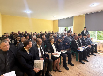 Göyçay Rayon İcra Hakimiyyətinin başçısı Orxan Mürsəlov Cəyirli kənd sakinləri ilə səyyar qəbul keçirib