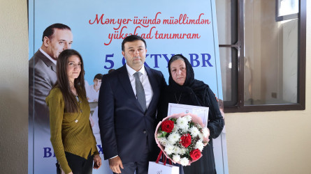 Göyçayda 5 oktyabr - Beynəlxalq Müəllimlər Günü şəhid Elnur Əliyevin evində qeyd olunub